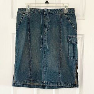 London Jean Denim Cargo Midi Skirt Women’s Size 10 Blue 100% Cotton